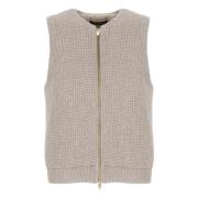 Grijze Wollen Gilet met Pailletten Fabiana Filippi , Gray , Dames