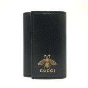 Pre-owned Leather key-holders Gucci Vintage , Black , Dames