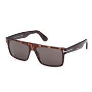 Mode Zonnebril Zwarte Vierkante Frame Tom Ford , Brown , Unisex