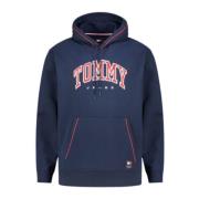 Blauwe hoodie met zijzakken Tommy Hilfiger , Blue , Heren