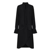 Zwarte Zijden Jurk met Gedraaid Detail Nina Ricci , Black , Dames