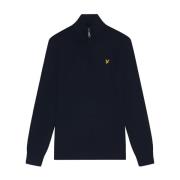 Quarter Zip Merino Katoen Trui Lyle & Scott , Blue , Heren