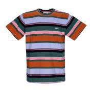 Gestreepte Tee Donker Ceder Multi Mannen Obey , Multicolor , Heren