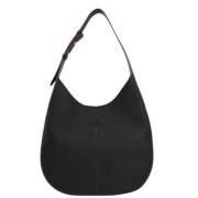 Zwarte Di Bag Hobo Stijl Tod's , Black , Dames