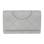 Zachte Kettingportemonnee Tory Burch , Gray , Dames