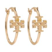 Gouden Bijoux Cirkeloorbellen Tory Burch , Yellow , Dames