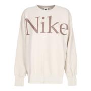 Oversized Crewneck Fleece Sweatshirt Lt Orewood Brn/smokey Mauve/sail ...