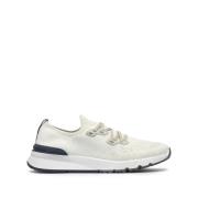 Witte katoenen sneakers met mesh-panelen Brunello Cucinelli , White , ...