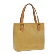 Pre-owned Leather handbags Louis Vuitton Vintage , Beige , Dames