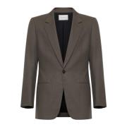 Taupe Melange Wool Single-Breasted Tailored Blazer Saint Laurent , Bro...