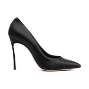 Zwarte Blade Twenties Leren Pumps Casadei , Black , Dames