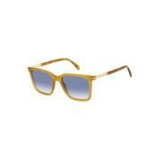 Gele Havana zonnebril met blauwe lenzen Eyewear by David Beckham , Bro...