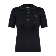 Polo met logo Lacoste , Black , Dames