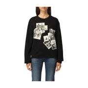 Zwarte Logo Sweatshirt Kleding Love Moschino , Black , Dames