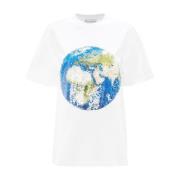 Pailletten Globe T-Shirt JW Anderson , White , Dames