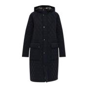 Gewatteerde jas met capuchon Burberry , Black , Dames