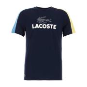 Stijlvol Navy Blue Polyester T-Shirt Lacoste , Blue , Heren