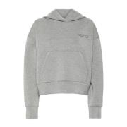 Grijze Sweater met Capuchon en Logopatch Gucci , Gray , Dames