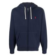 Navy Blauwe Rits Hoodie Jersey Polo Ralph Lauren , Blue , Heren