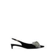 Elegante Zwarte Satijnen Pumps Dolce & Gabbana , Black , Dames