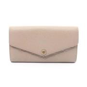 Pre-owned Leather wallets Louis Vuitton Vintage , Beige , Dames