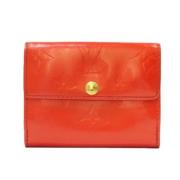 Pre-owned Leather wallets Louis Vuitton Vintage , Orange , Dames