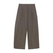 Bruine Katoenmix Broek met Plooien Studio Nicholson , Brown , Dames