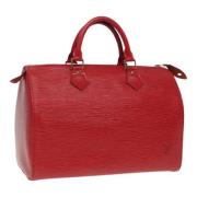 Pre-owned Leather handbags Louis Vuitton Vintage , Red , Dames