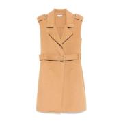 Beige Wolmix Mouwloos Jack Liu Jo , Beige , Dames