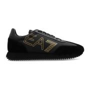 Sportschoenen met logo Emporio Armani EA7 , Black , Heren