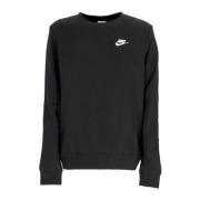 Zwart/Wit Crewneck Club Fleece Sweater Nike , Black , Heren