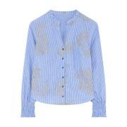 Carmen Shirt Lange Mouw Top Gustav , Blue , Dames