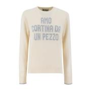 Zachte Crew-Neck Pullover met Borduurwerk MC2 Saint Barth , Beige , Da...