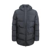 Zwarte jas met rits en capuchon Herno , Black , Heren