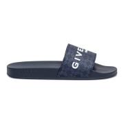 Blauwe Platte Sandalen met Gevormde Zool Givenchy , Blue , Heren