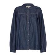 Denim shirt met ¾ mouwen en mandarijn kraag Lollys Laundry , Blue , Da...