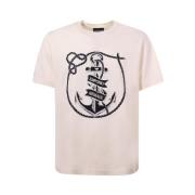 Wit T-shirt met borstprint Emporio Armani , White , Heren