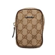 Pre-owned Canvas clutches Gucci Vintage , Beige , Dames