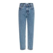 Relaxed Fit Marble Wash Jeans Ball , Blue , Dames