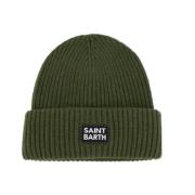 Winter Ribgebreide Beanie Muts MC2 Saint Barth , Green , Heren