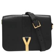 Pre-owned Leather shoulder-bags Yves Saint Laurent Vintage , Black , D...