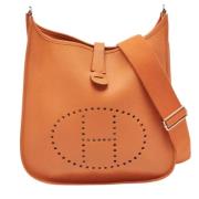 Pre-owned Leather shoulder-bags Hermès Vintage , Orange , Dames