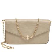 Pre-owned Leather clutches Louis Vuitton Vintage , Beige , Dames