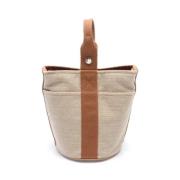 Pre-owned Leather handbags Hermès Vintage , Beige , Dames