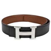 Pre-owned Leather belts Hermès Vintage , Black , Dames