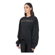 Zwart Crew Neck Sweatshirt met Studded Logo Just Cavalli , Black , Dam...