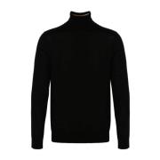 Zwarte Merinowol Coltrui Sweater Paul Smith , Black , Heren