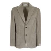 Groene Blazer Aw24 Katoen Wol Elastaan Eleventy , Green , Heren