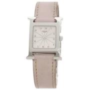 Pre-owned Stainless Steel watches Hermès Vintage , White , Dames