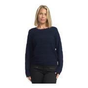 Navy Lange Mouw Ronde Hals Top 2-Biz , Blue , Dames